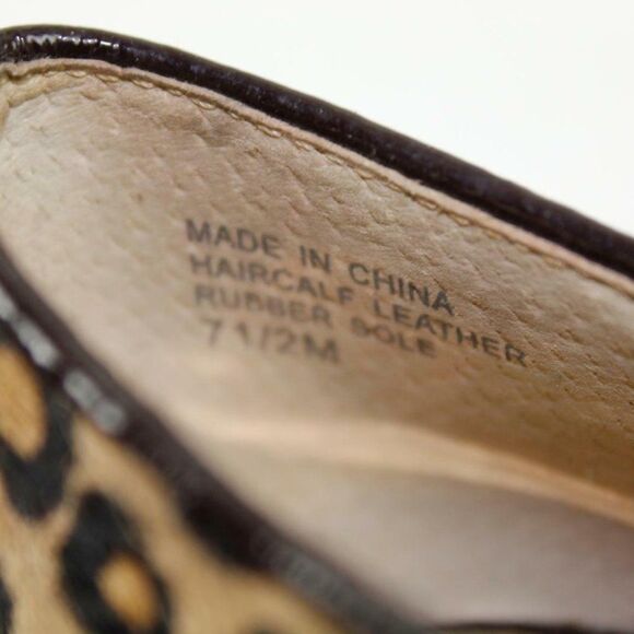 Michael Michael Kors Brown Calf Hair Leopard Peep Toe Mary Jane Heels SZ 7.5M - Picture 5 of 7